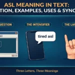 ASL meaning in text infographic: definition, examples, uses and synonyms