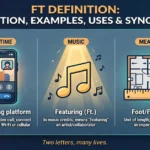 FT definition infographic: definition, examples, uses and synonyms