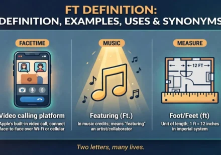 FT definition infographic: definition, examples, uses and synonyms