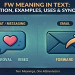 FW meaning in text infographic: definition, examples, uses and synonyms