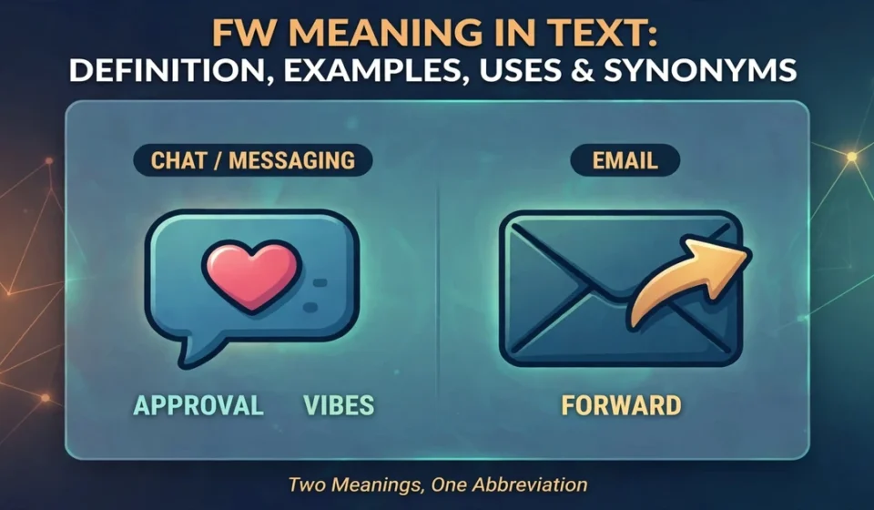 FW meaning in text infographic: definition, examples, uses and synonyms