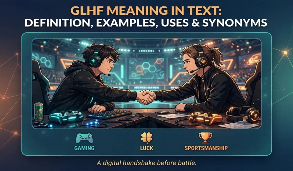 GLHF meaning in text infographic: definition, examples, uses and synonyms