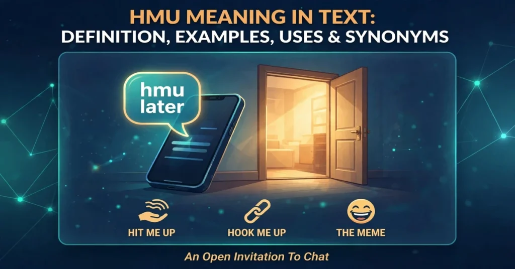 HMU meaning in text infographic: definition, examples, uses and synonyms