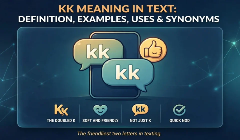 KK meaning in text infographic: definition, examples, uses and synonyms