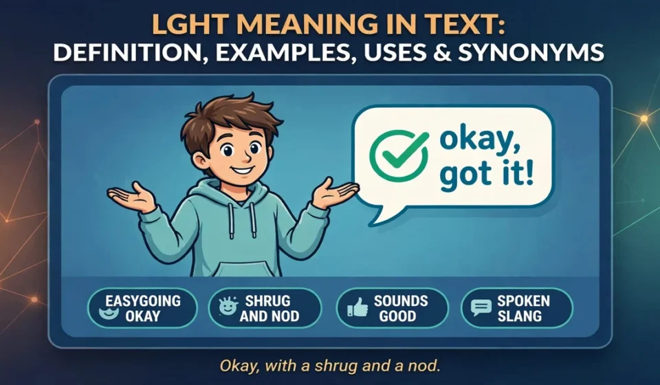 LGHT meaning in text infographic: definition, examples, uses and synonyms
