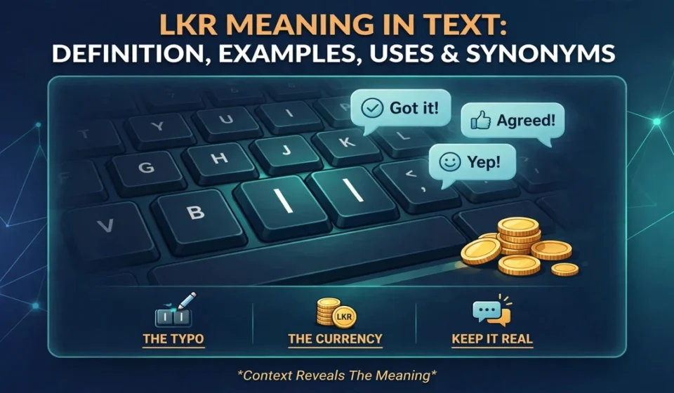 LKR meaning in text infographic: definition, examples, uses and synonyms