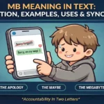 MB meaning in text infographic: definition, examples, uses and synonyms