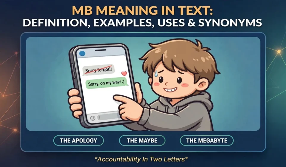 MB meaning in text infographic: definition, examples, uses and synonyms