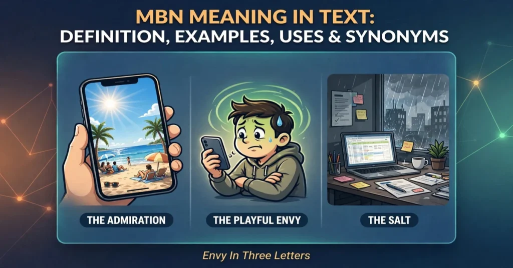 MBN meaning in text infographic: definition, examples, uses and synonyms