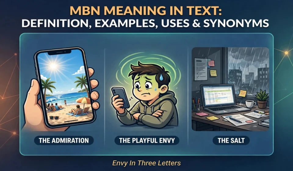 MBN meaning in text infographic: definition, examples, uses and synonyms