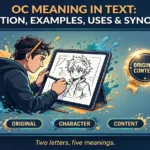 OC meaning in text infographic: definition, examples, uses and synonyms
