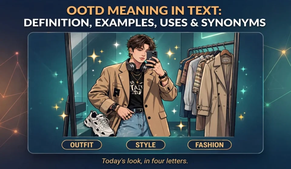 OOTD meaning in text infographic: definition, examples, uses and synonyms