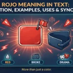 Rojo meaning in text infographic: definition, examples, uses and synonyms