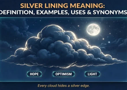 Silver lining meaning infographic: definition, examples, uses and synonyms