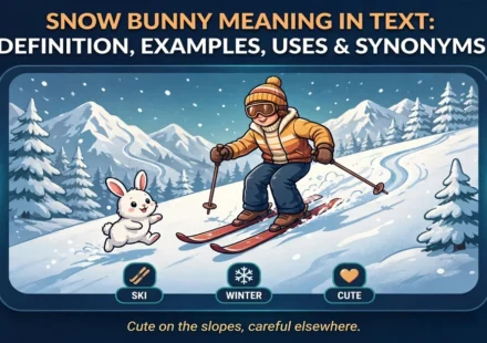 Snow bunny meaning in text infographic: definition, examples, uses and synonyms