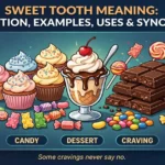 Sweet tooth meaning infographic: definition, examples, uses and synonyms