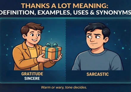 Thanks a lot meaning infographic: definition, examples, uses and synonyms
