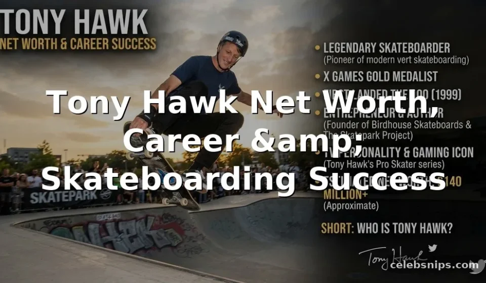 Tony Hawk's Net Worth, Career, and Skateboarding Success