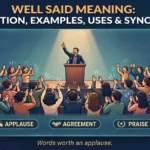 Well said meaning infographic: definition, examples, uses and synonyms