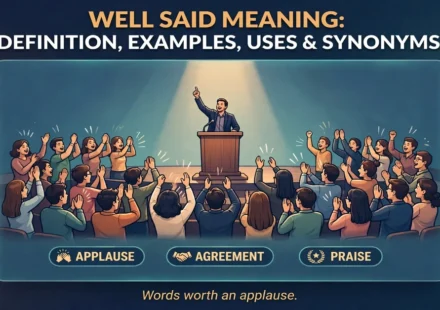 Well said meaning infographic: definition, examples, uses and synonyms